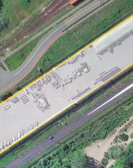 Foto met drone van ons terrein
